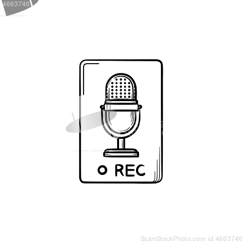 Image of Record button hand drawn outline doodle icon.