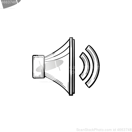Image of Volume control hand drawn outline doodle icon.
