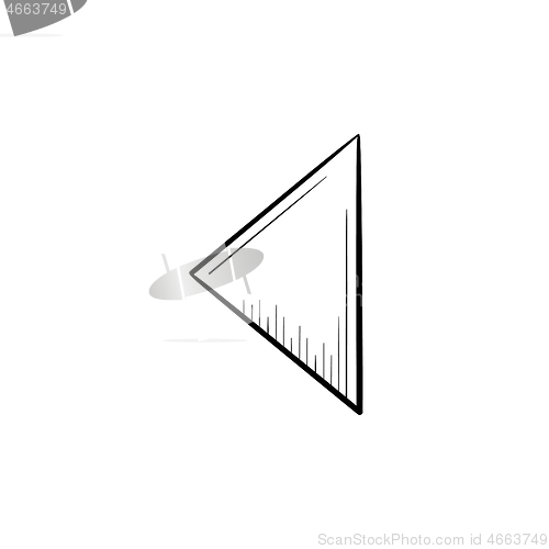 Image of Reverse button hand drawn outline doodle icon.