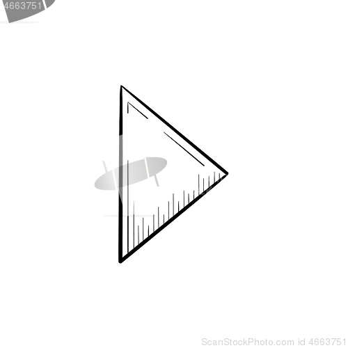 Image of Play button hand drawn outline doodle icon.
