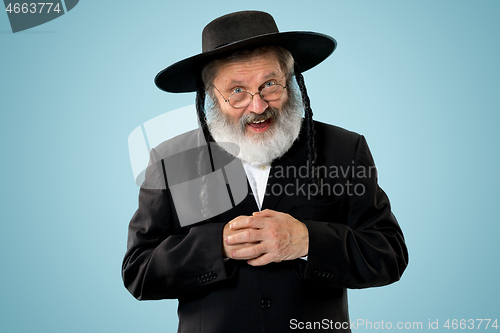 Image of Portrait of old senior orthodox Hasdim Jewish man