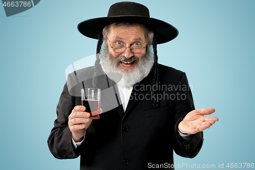 Image of Portrait of old senior orthodox Hasdim Jewish man