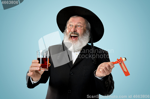 Image of Portrait of old senior orthodox Hasdim Jewish man