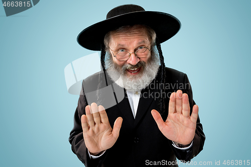 Image of Portrait of old senior orthodox Hasdim Jewish man