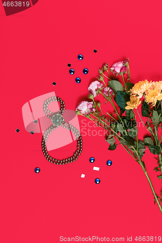 Image of The flowers composition about eights march woman\'s day, holiday.