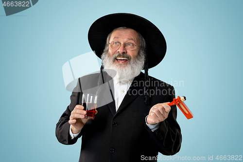 Image of Portrait of old senior orthodox Hasdim Jewish man