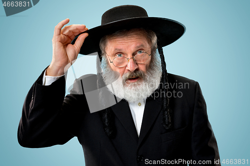 Image of Portrait of old senior orthodox Hasdim Jewish man