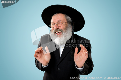 Image of Portrait of old senior orthodox Hasdim Jewish man