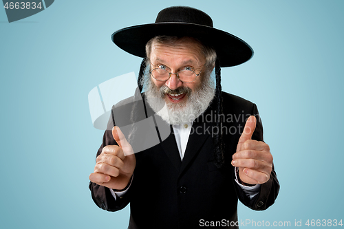 Image of Portrait of old senior orthodox Hasdim Jewish man