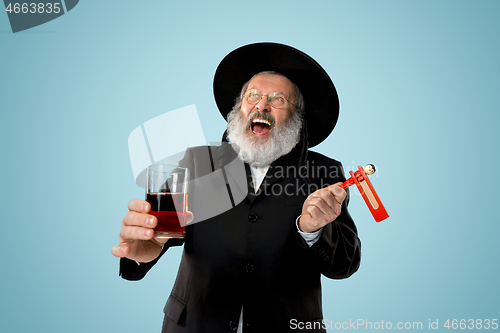 Image of Portrait of old senior orthodox Hasdim Jewish man