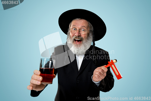 Image of Portrait of old senior orthodox Hasdim Jewish man