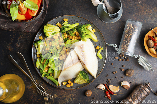 Image of fish with vegetables