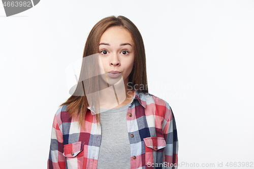 Image of Excited surprised teen girl