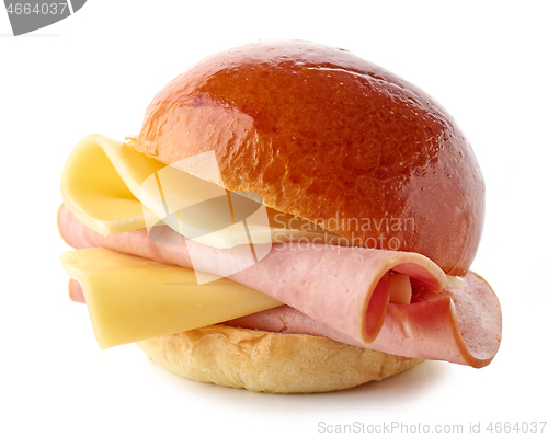 Image of breakfast sandwich with cheese and ham