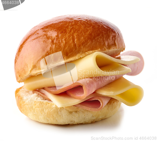 Image of breakfast sandwich with cheese and ham