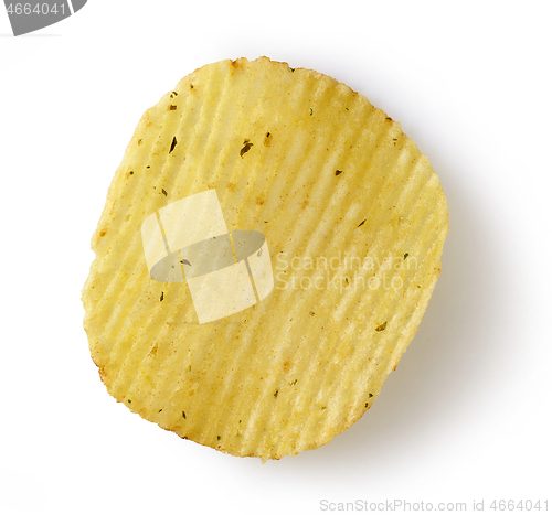 Image of potato chip on white background