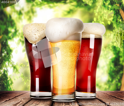 Image of Mugs of light beer