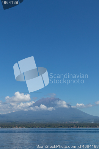 Image of Agung volcano view from the sea. Bali island, Indonesia