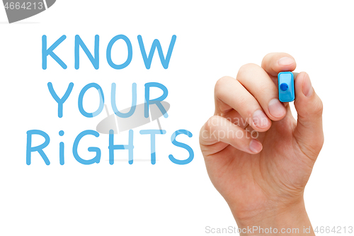 Image of Know Your Rights Handwritten With Blue Marker