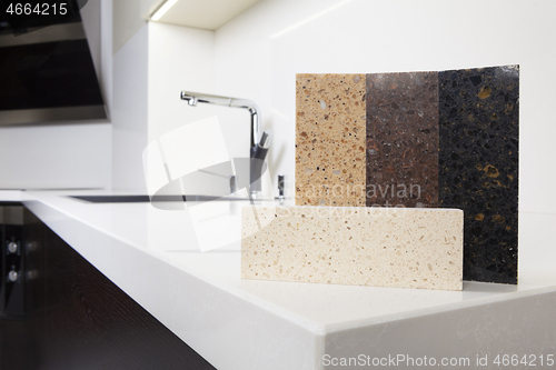 Image of Different Quartz Kitchen Counter Top Samples