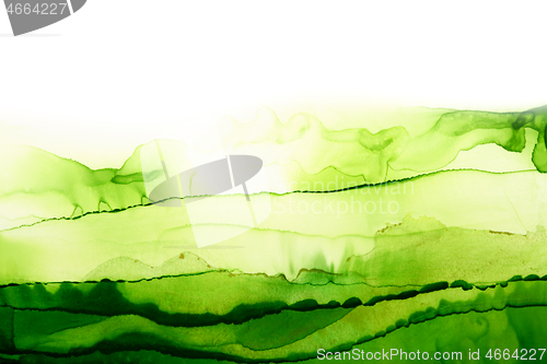 Image of Art Abstract Green painting blots landscape horizontal backgroun