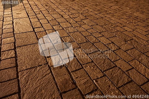 Image of Stone Pavement Pattern At Night