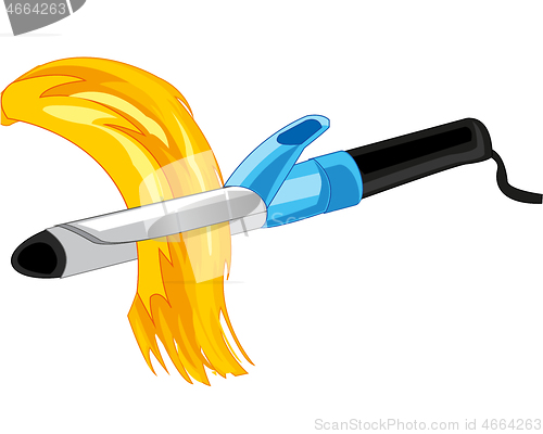 Image of Electric instrument curling iron and tress hair