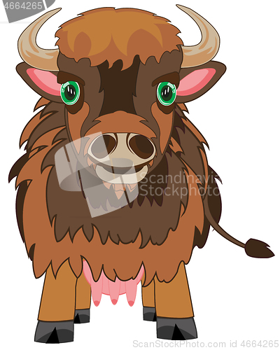Image of Cartoon of the female of the wildlife yak