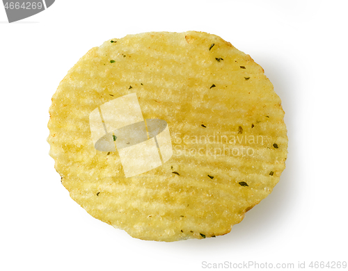 Image of potato chip on white background