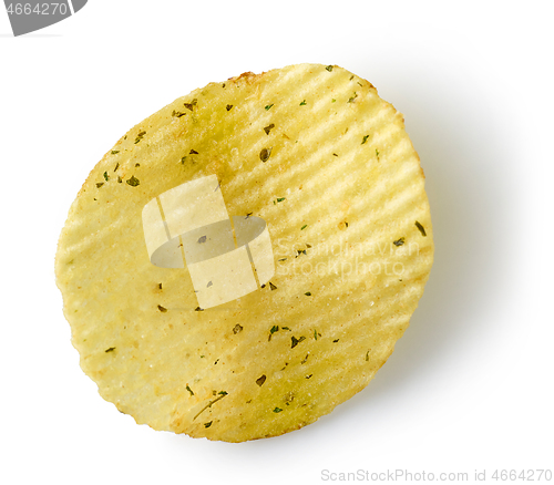 Image of potato chip on white background