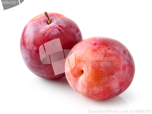 Image of fresh ripe red plums