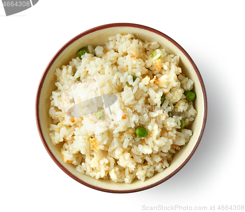 Image of bowl of fried rice and vegetables with egg