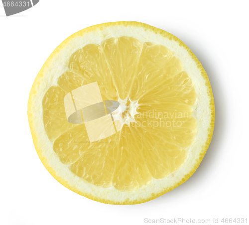 Image of slice of ripe yellow grapefruit