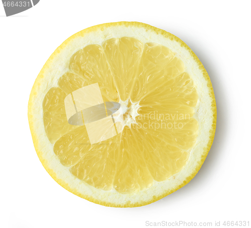 Image of slice of ripe yellow grapefruit