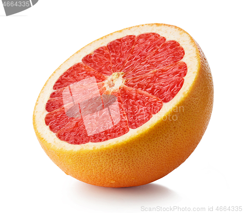 Image of half of ripe red grapefruit