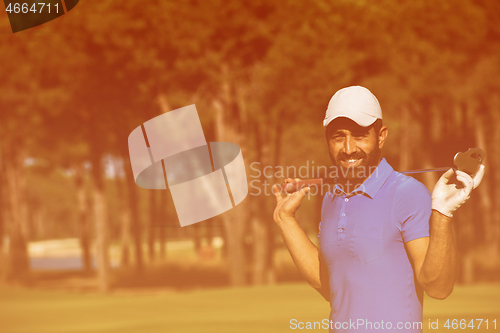 Image of golf player portrait at course