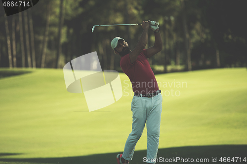 Image of golf player hitting long shot