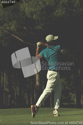 Image of golf player hitting long shot