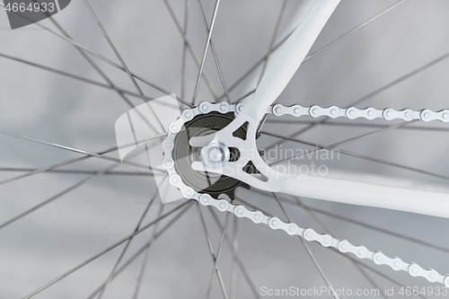 Image of Bicycle detail in a garage