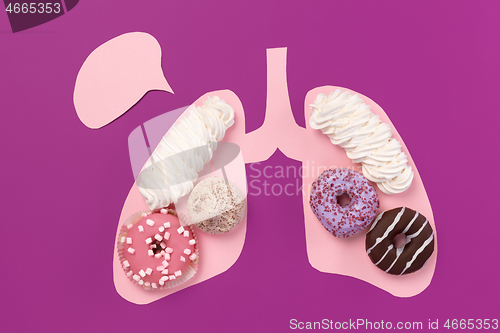 Image of Cookies on pink lungs