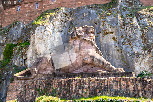 Image of lion statue of the fortress of Belfort France