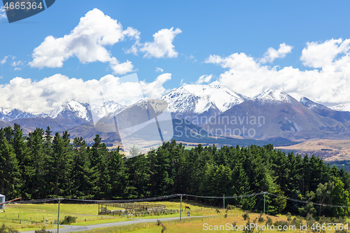 Image of Mountain Alps scenery in south New Zealand