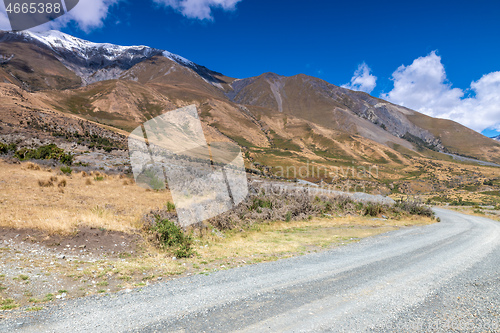 Image of dirt road to horizon New Zealand south island