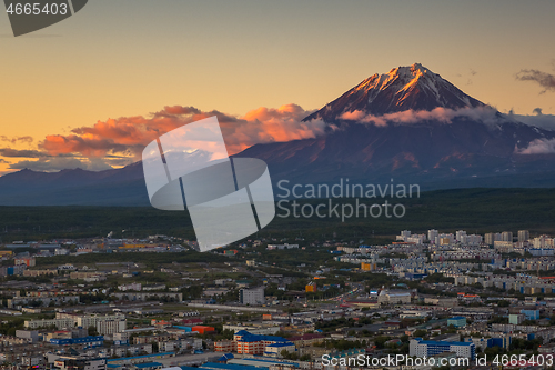 Image of Petropavlovsk-Kamchatsky city at sunset