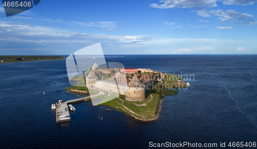 Image of Aerial view on fortress Oreshek in Neva