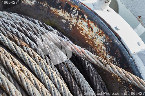 Image of Steel cable roll on winch