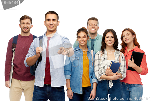 Image of group of students with books and school bags