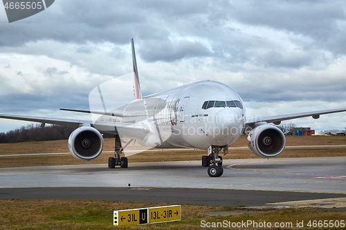 Image of Plane taxiing at airport