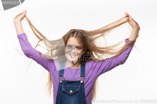 Image of Portrait of a Girl with Strongly Tangled Hair