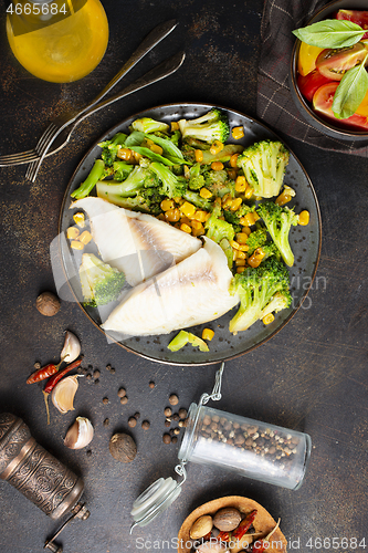 Image of fish with vegetables